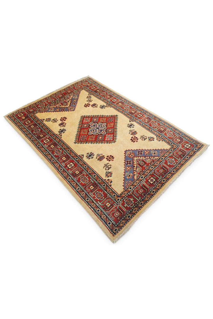 Cream Afghan Kazak Rug, hand-knotted, 80×115cm, photo 6