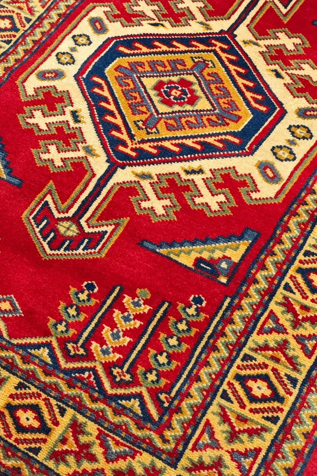 Crimson Afghan Kazak Rug, hand-knotted, 62×90cm, photo 7