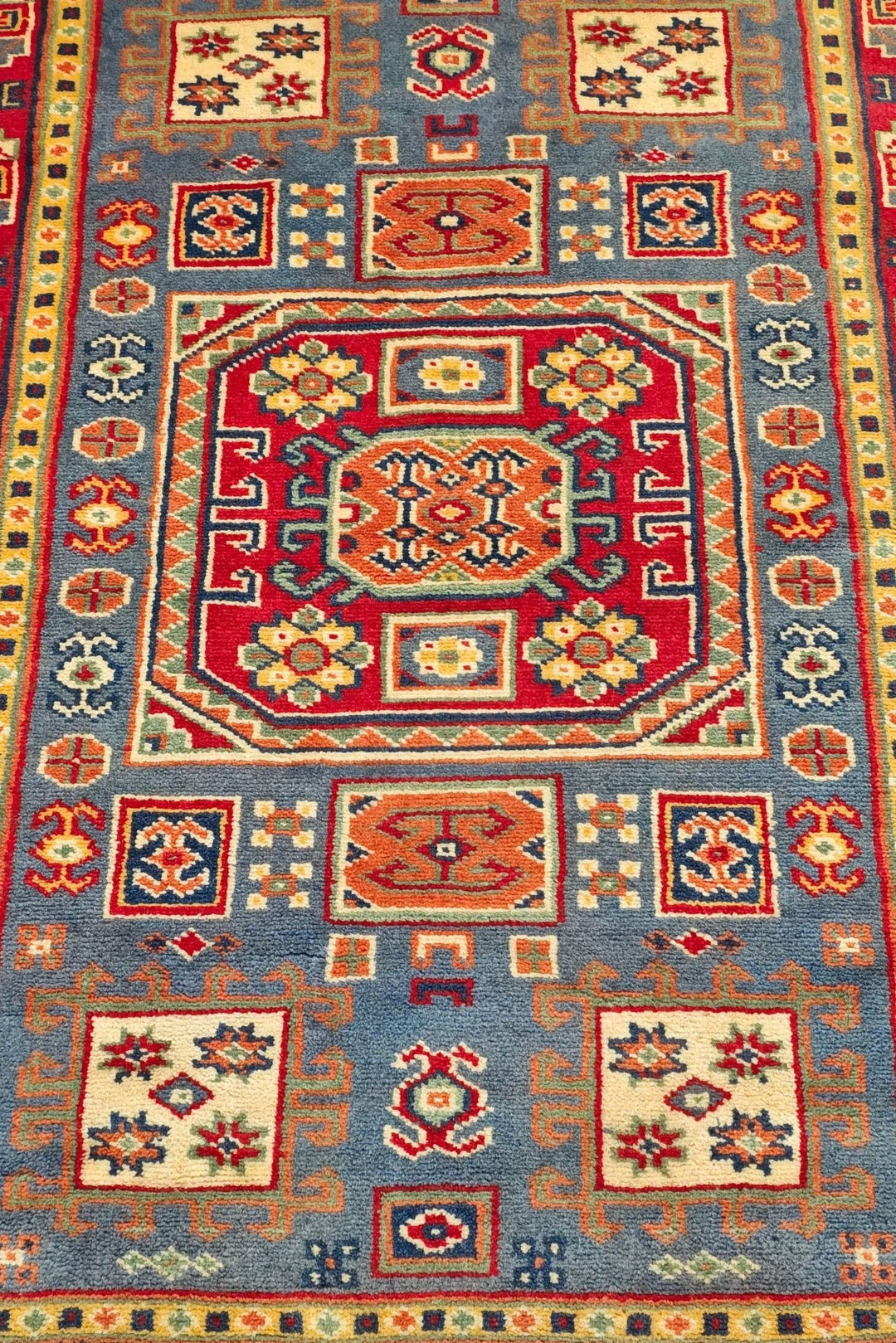 Gray Afghan Kazak Rug, hand-knotted, 63×91cm, photo 3