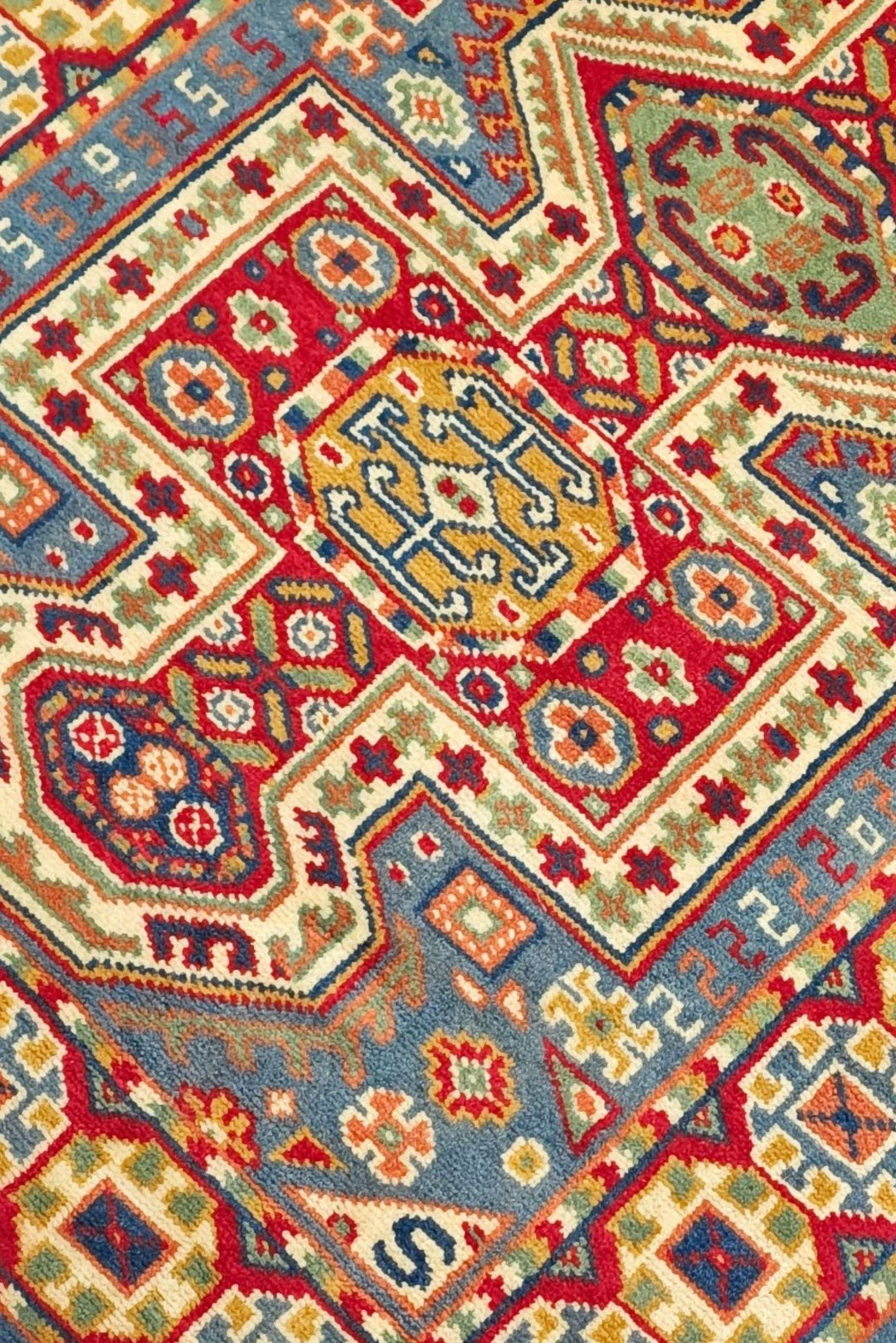 Multicolor Afghan Kazak Rug, hand-knotted, 63×94cm, photo 8