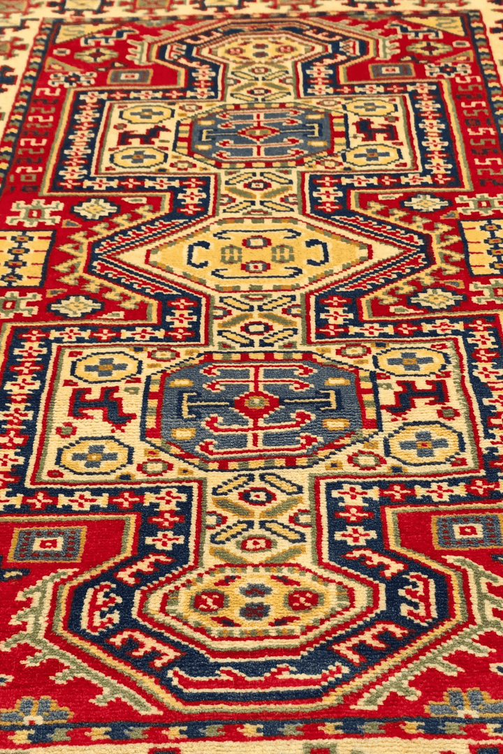 Red Afghan Kazak Rug, hand-knotted, 65×120cm, photo 3