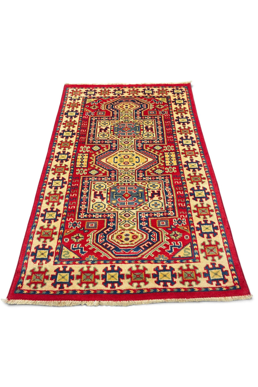 Red Afghan Kazak Rug, hand-knotted, 65×120cm, photo 4