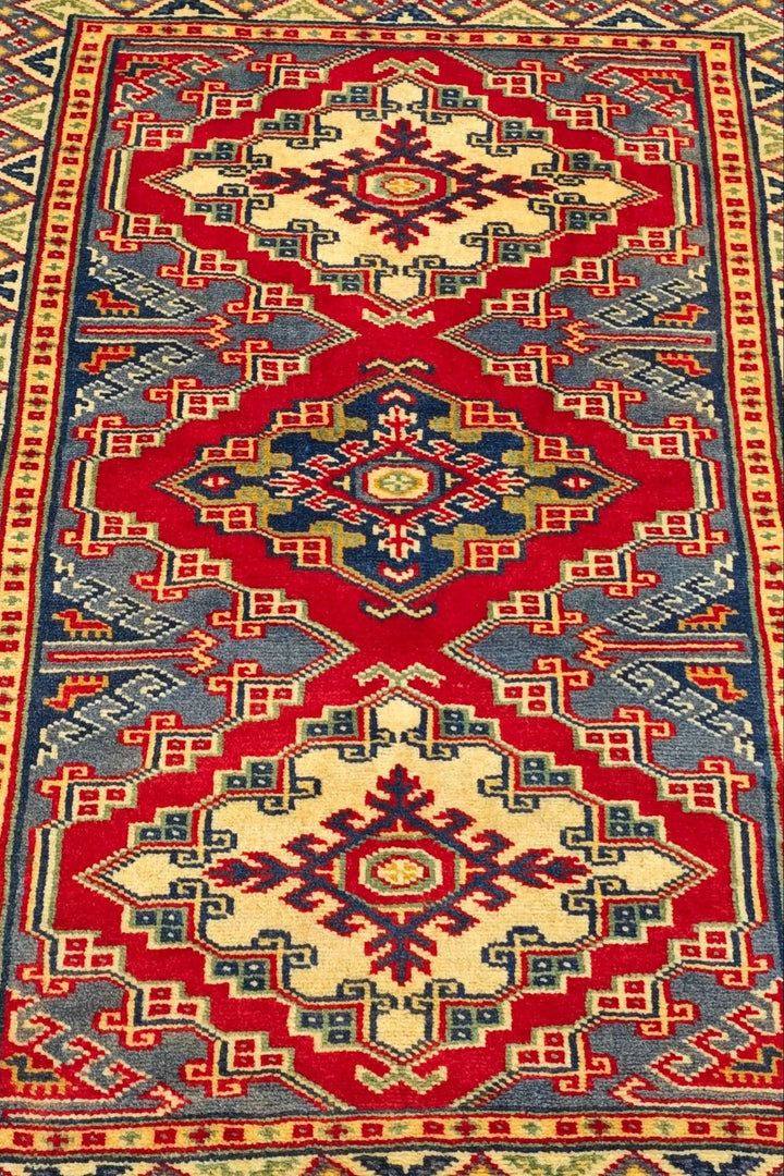 Red Afghan Kazak Rug, hand-knotted, 65×87cm, photo 3