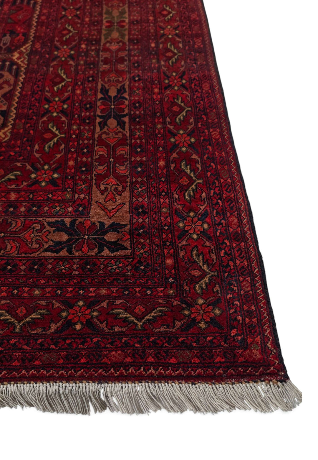 Deep burgundy Khal Mohammadi Afghan wool rug