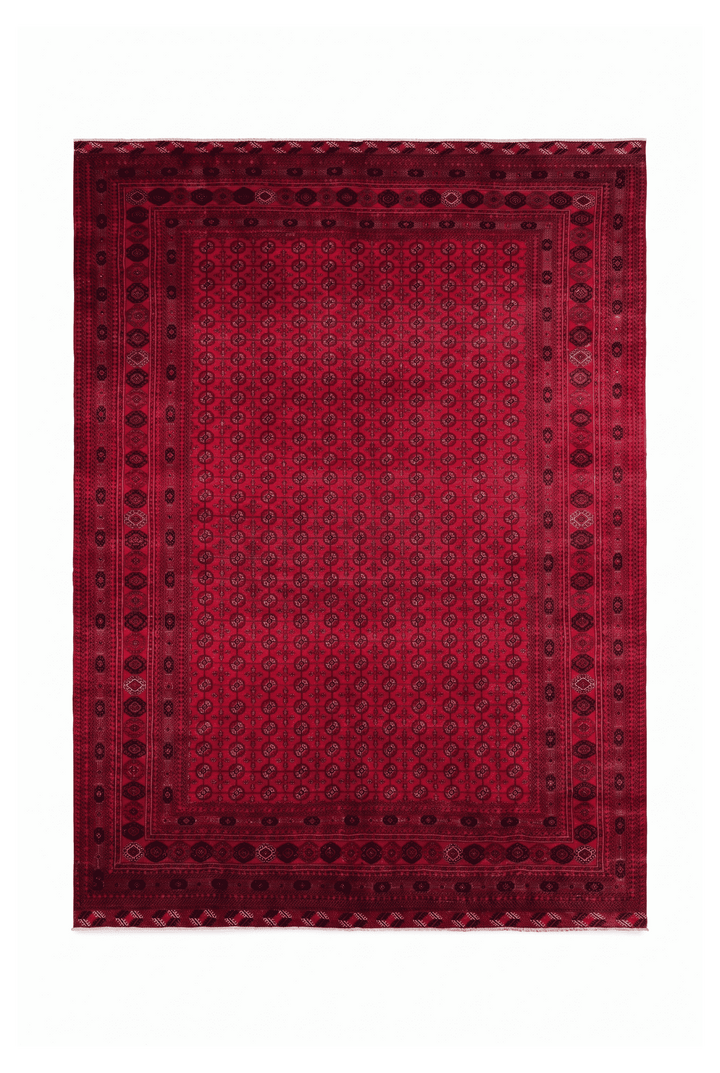 Crimson Turkmen gül Khal Mohammadi rug, 255×349cm, 6 tatami