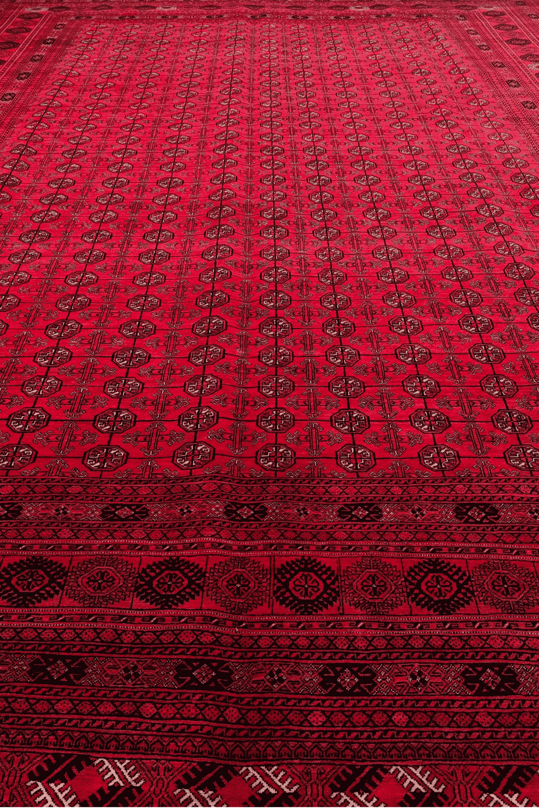Hand-knotted Khal Mohammadi rug in deep madder red