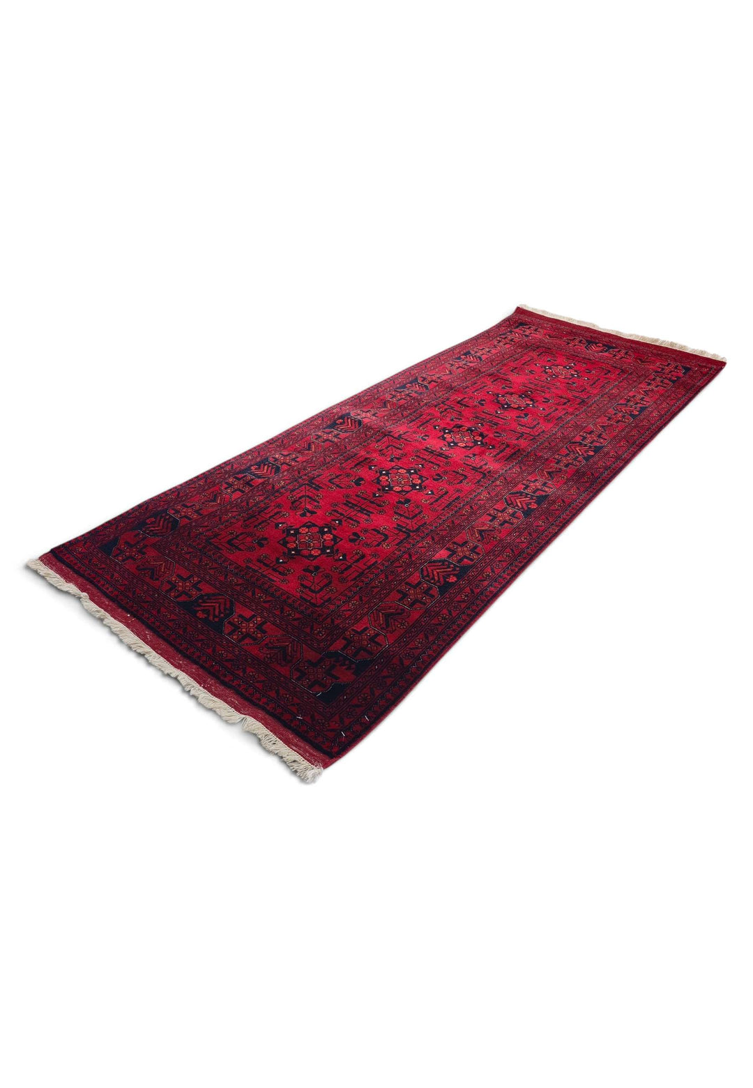 Deep red diamond rug 78×194cm, Kunduz craftsmanship