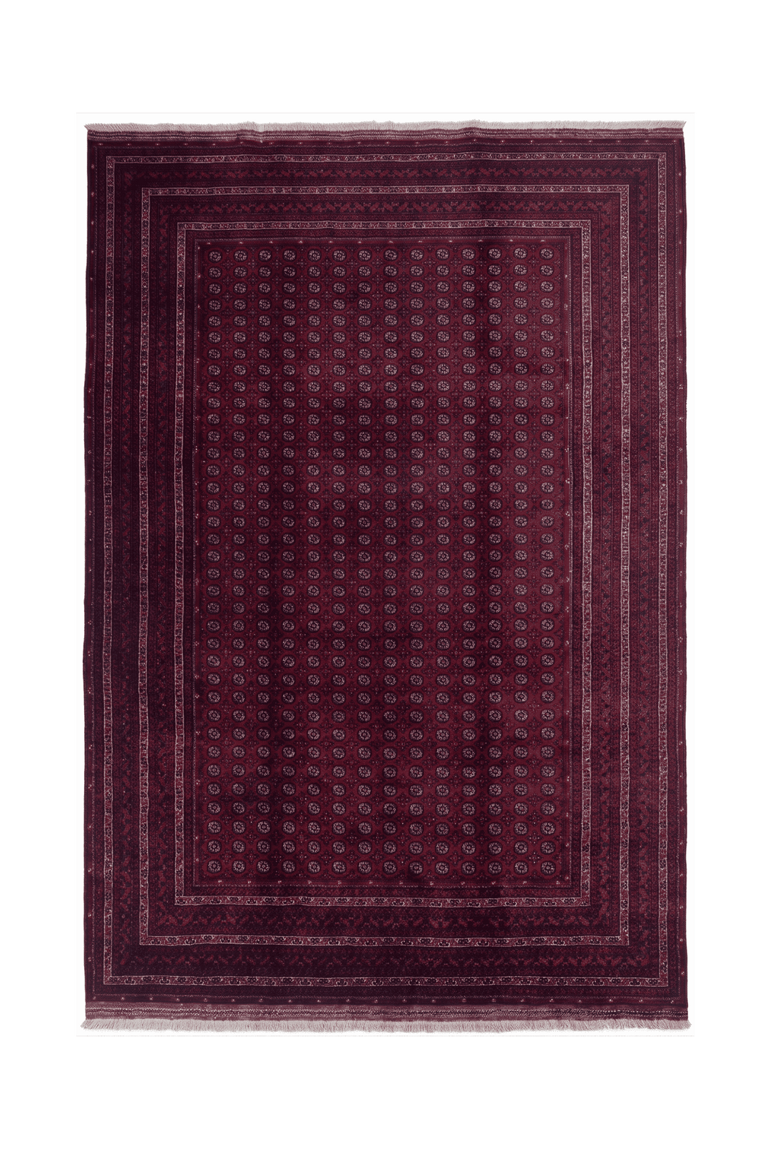 Deep wine Khoja Roshnai Afghan rug, 198×291cm, about 3 tatami