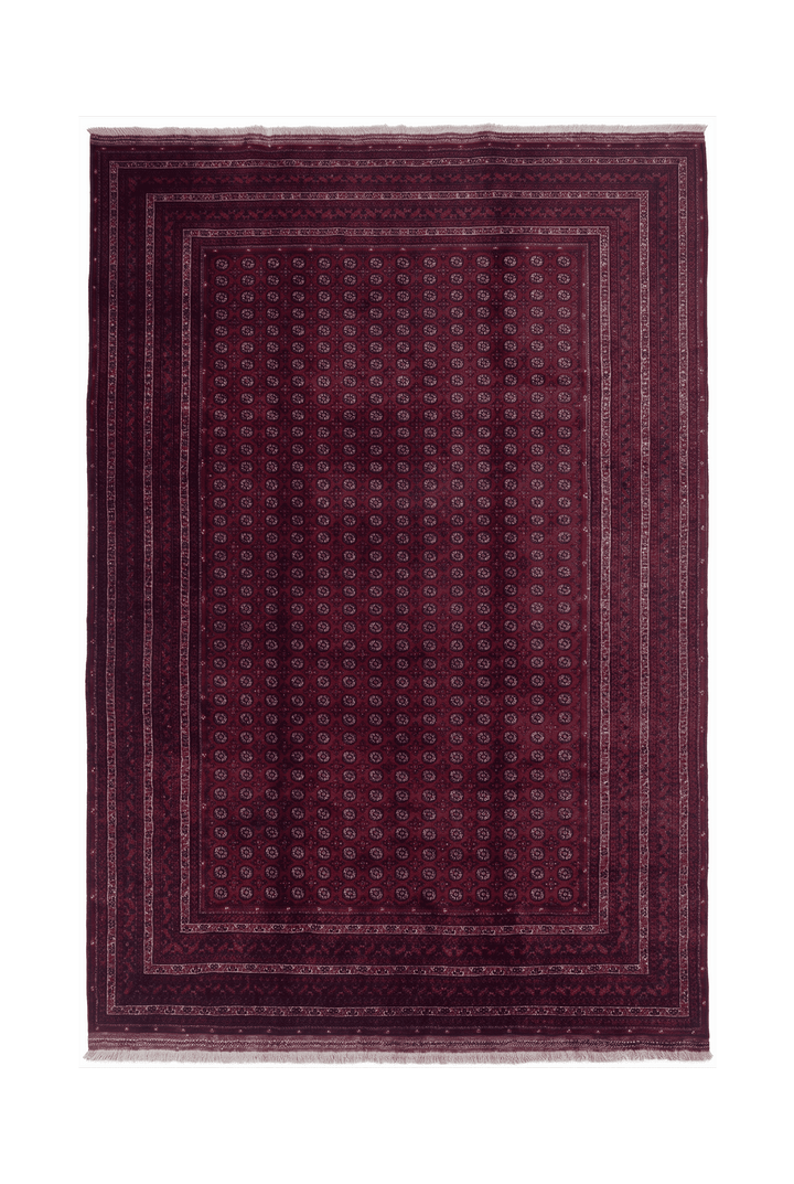 Deep wine Khoja Roshnai Afghan rug, 198×291cm, about 3 tatami