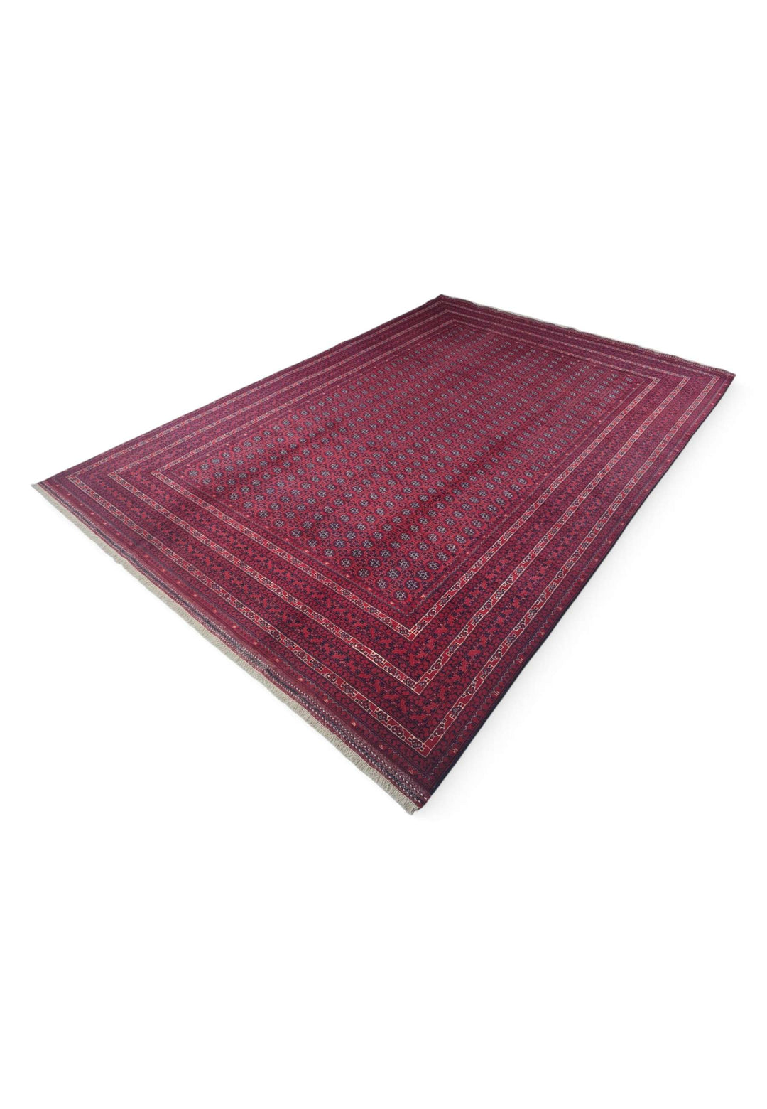Deep wine Roshnai rug for a living room, about 3 tatami