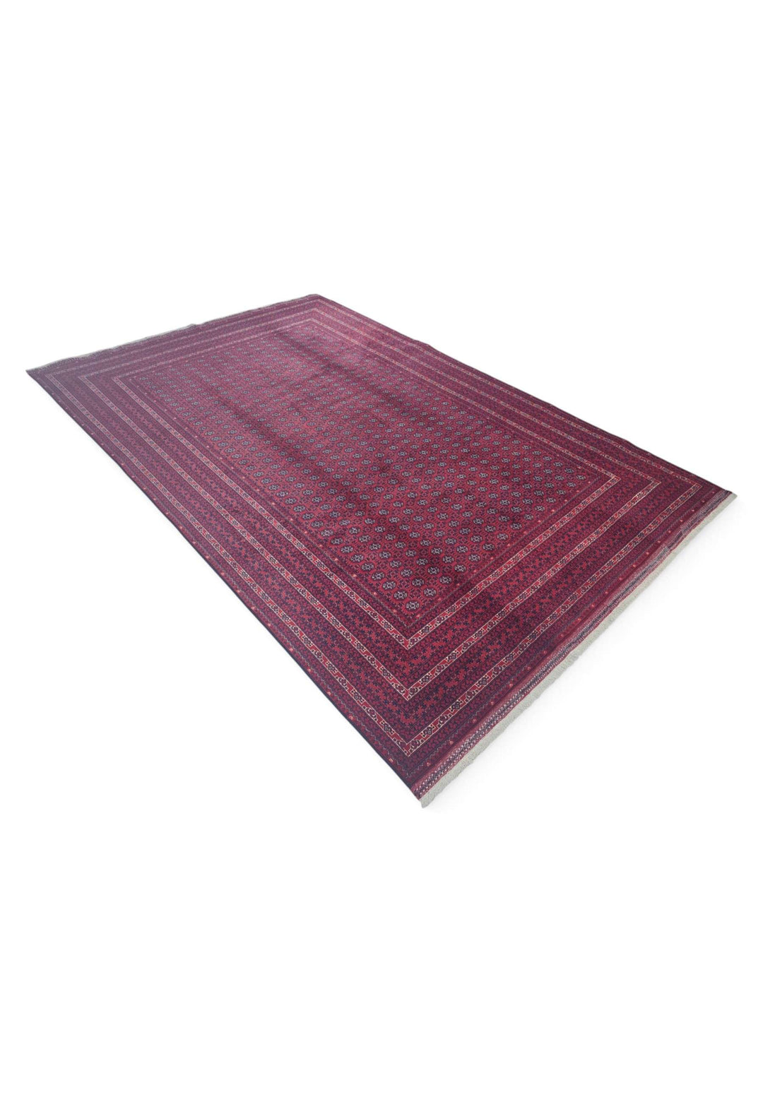One-of-a-kind deep wine Khoja Roshnai Afghan rug
