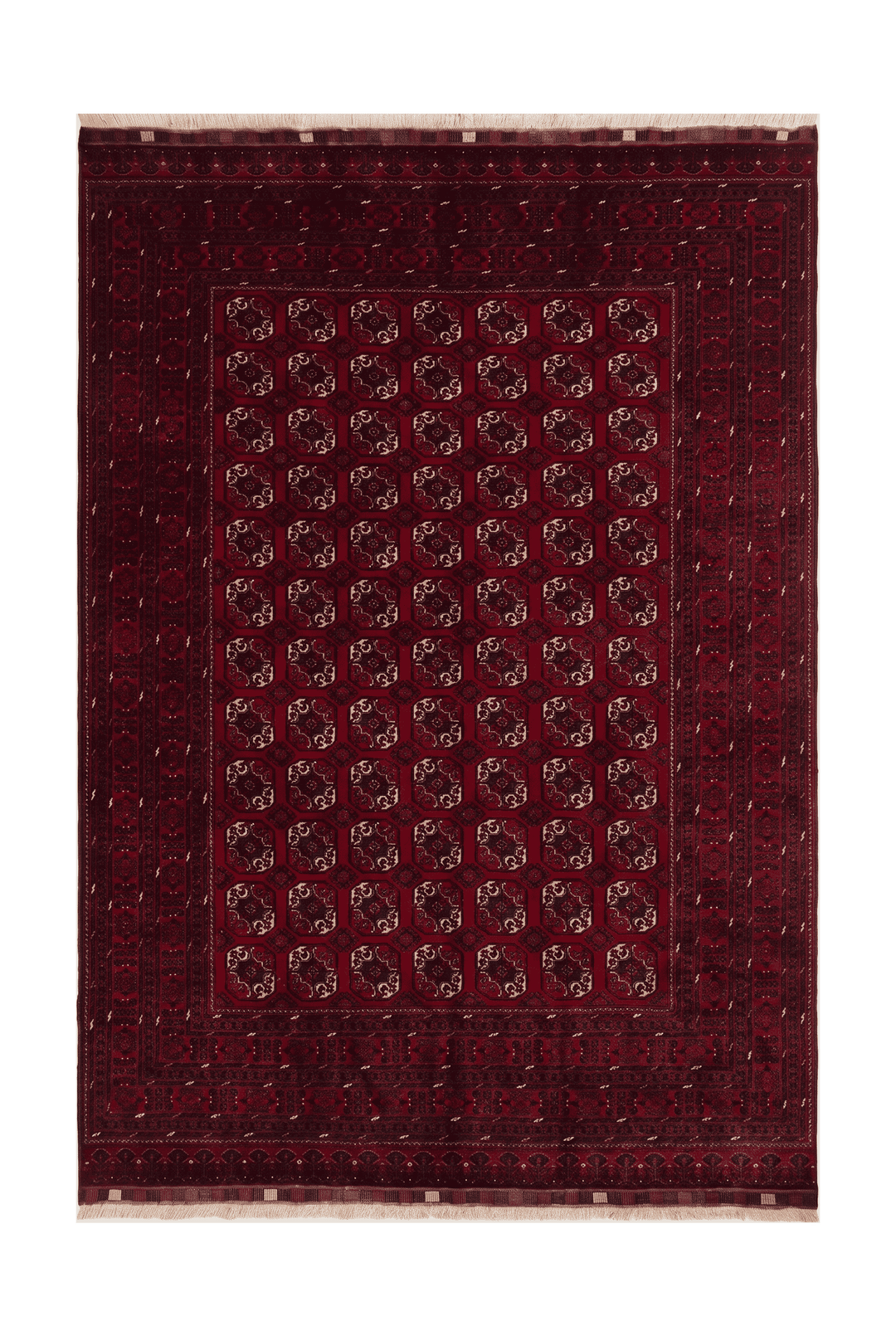 Oxblood Turkmen gül Bashiri rug, 197×289cm, about 3 tatami, hand-knotted
