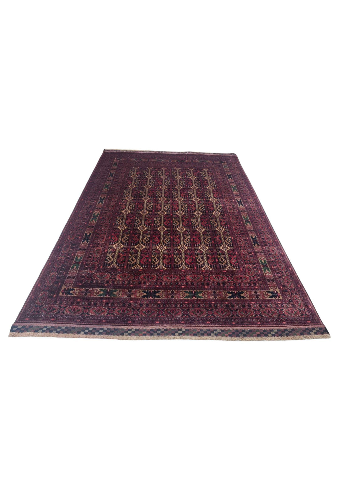 Woven kilim end of deep wine Khal Mohammadi rug