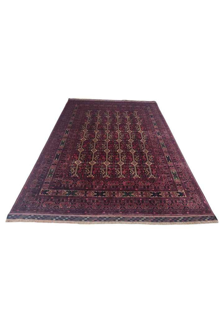 Woven kilim end of deep wine Khal Mohammadi rug