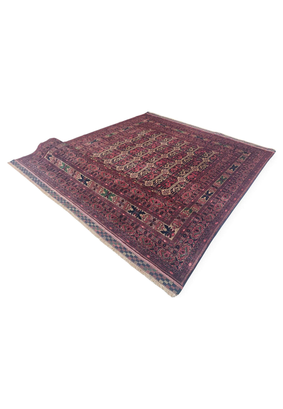 Deep wine rug for a living room, about 3 tatami