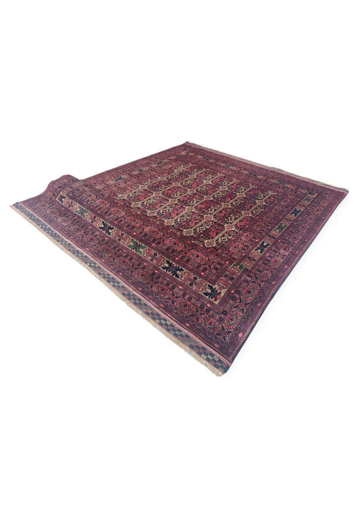 Deep wine rug for a living room, about 3 tatami