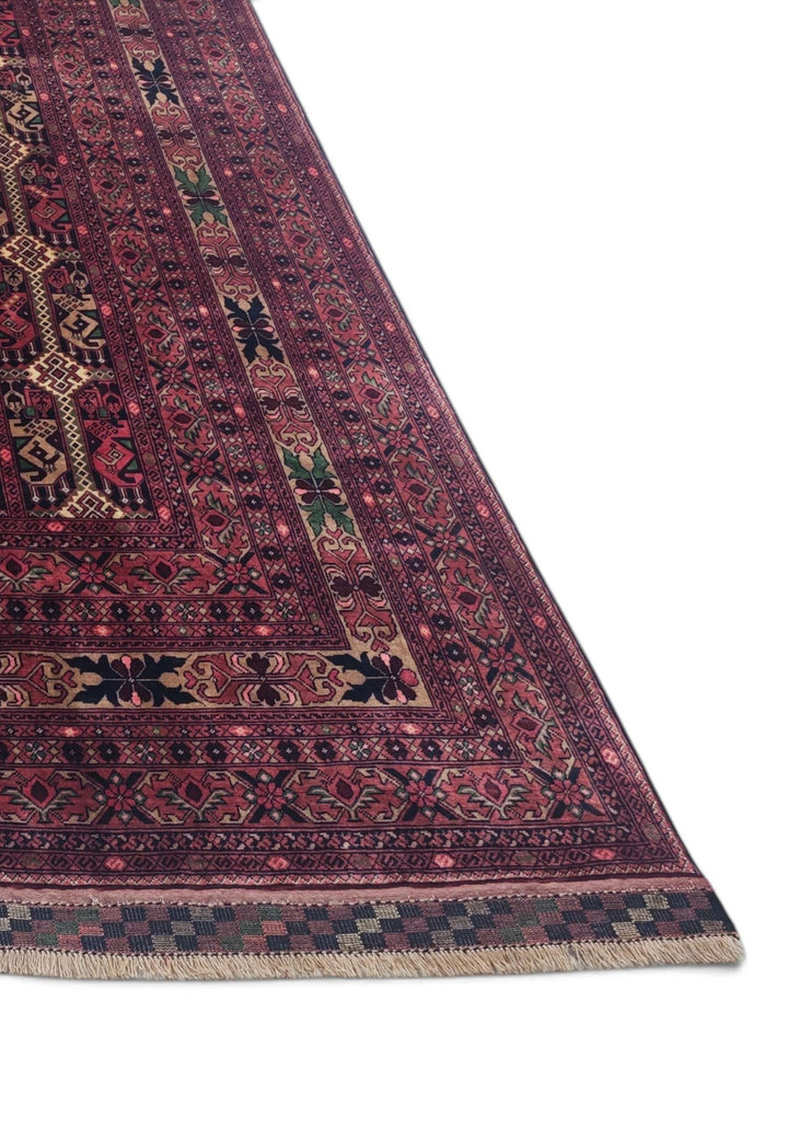 Corner of deep wine compartment Khal Mohammadi rug