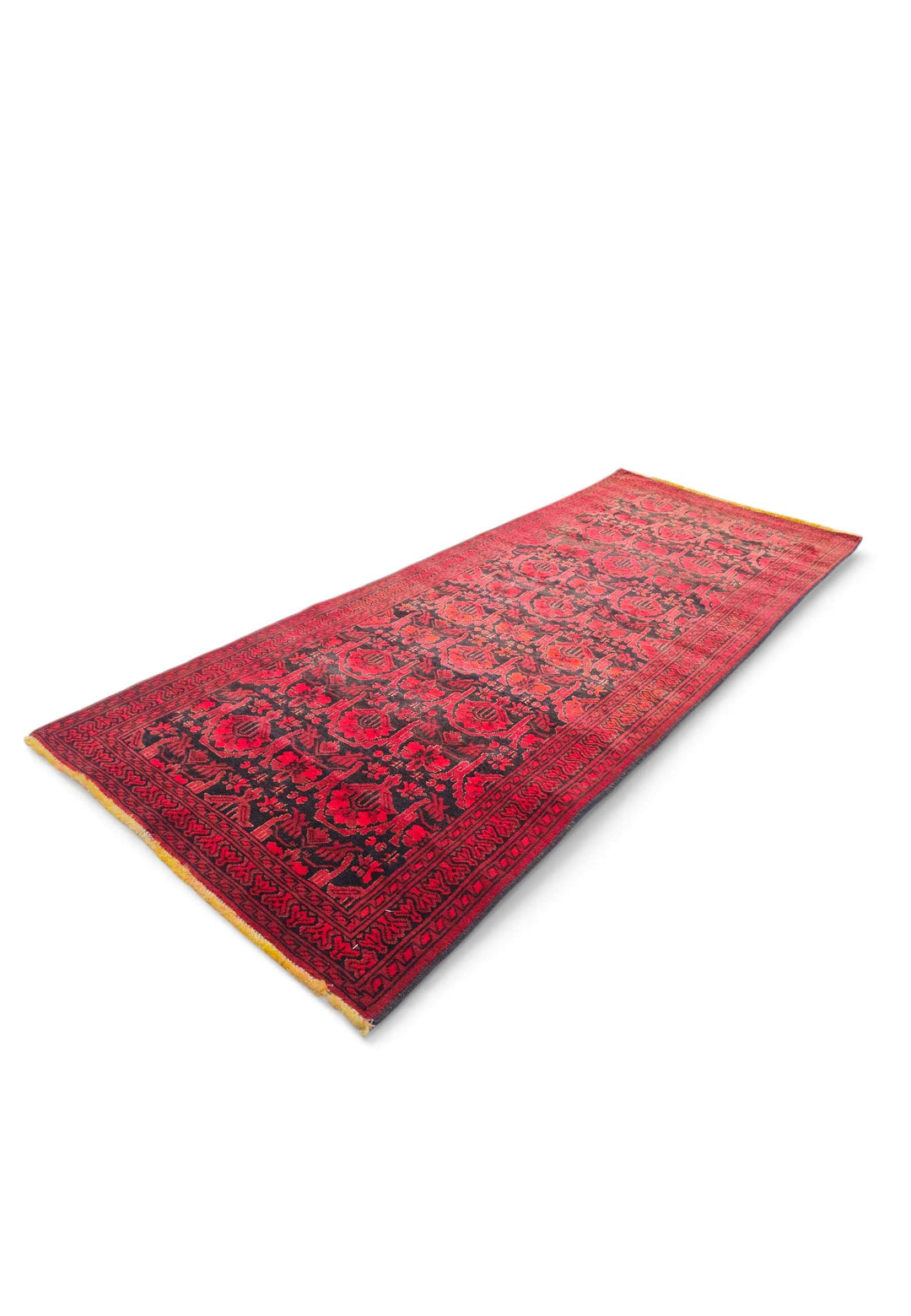 Red black Khal Mohammadi rug 76×186cm, Kunduz craftsmanship