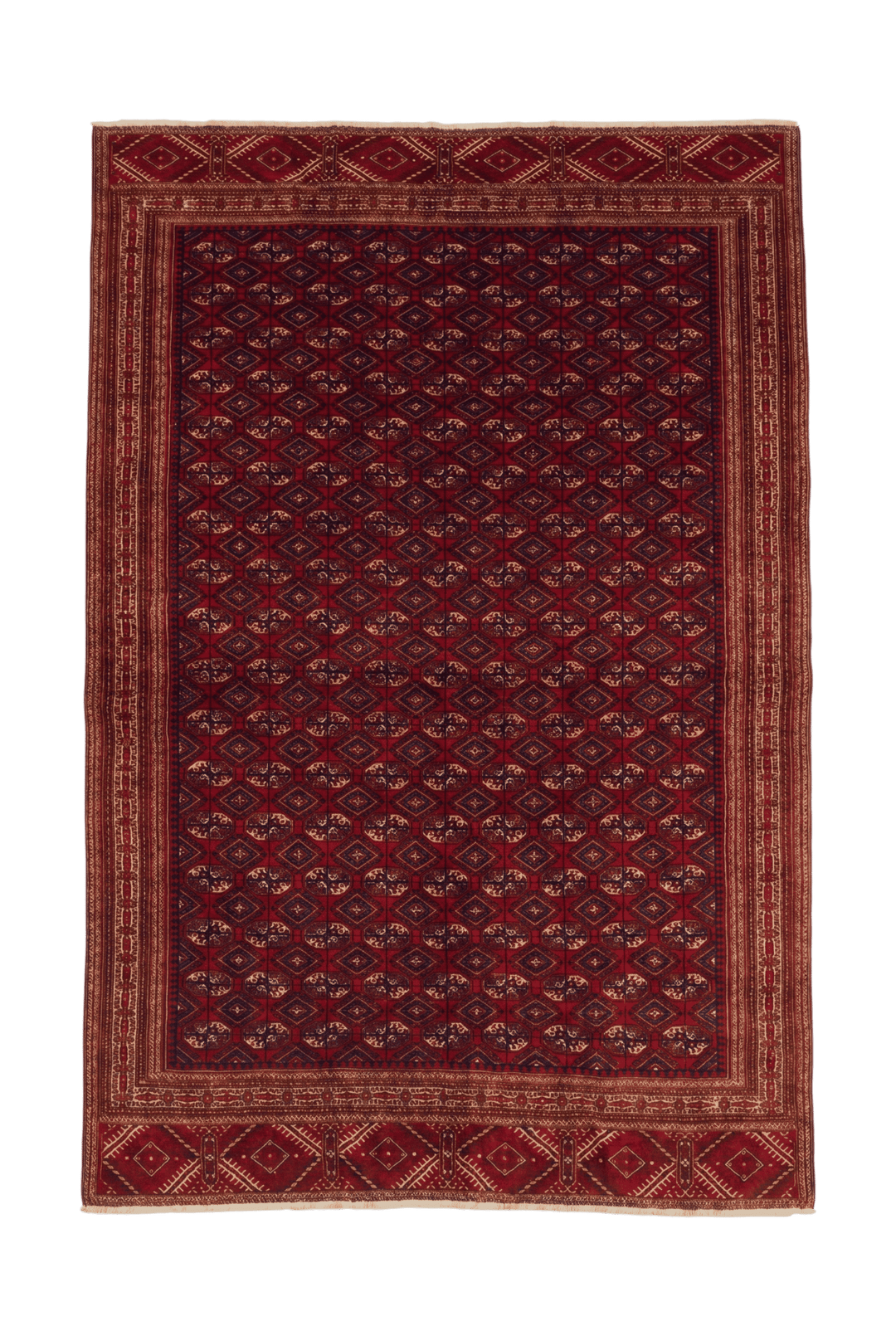 Red Yomut Turkmen Afghan Sherwan rug, hand-knotted wool