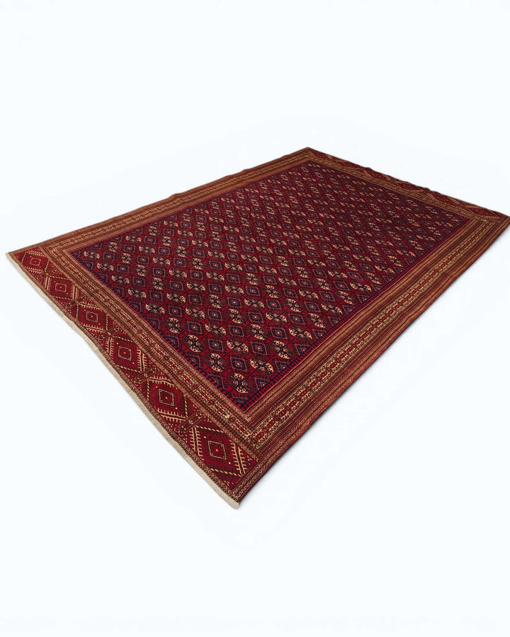 Red Yomut Turkmen Afghan rug, Afghanistan craftsmanship