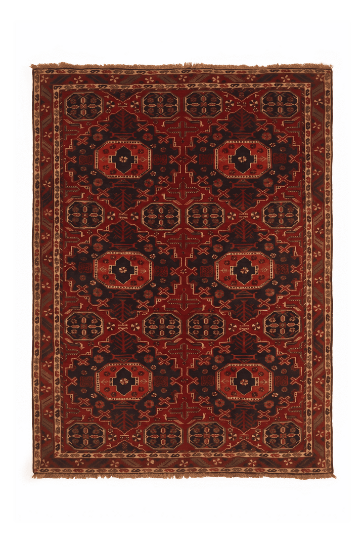 Red Turkmen gül Afghan Sherwan rug, 153×207cm, about 2 tatami