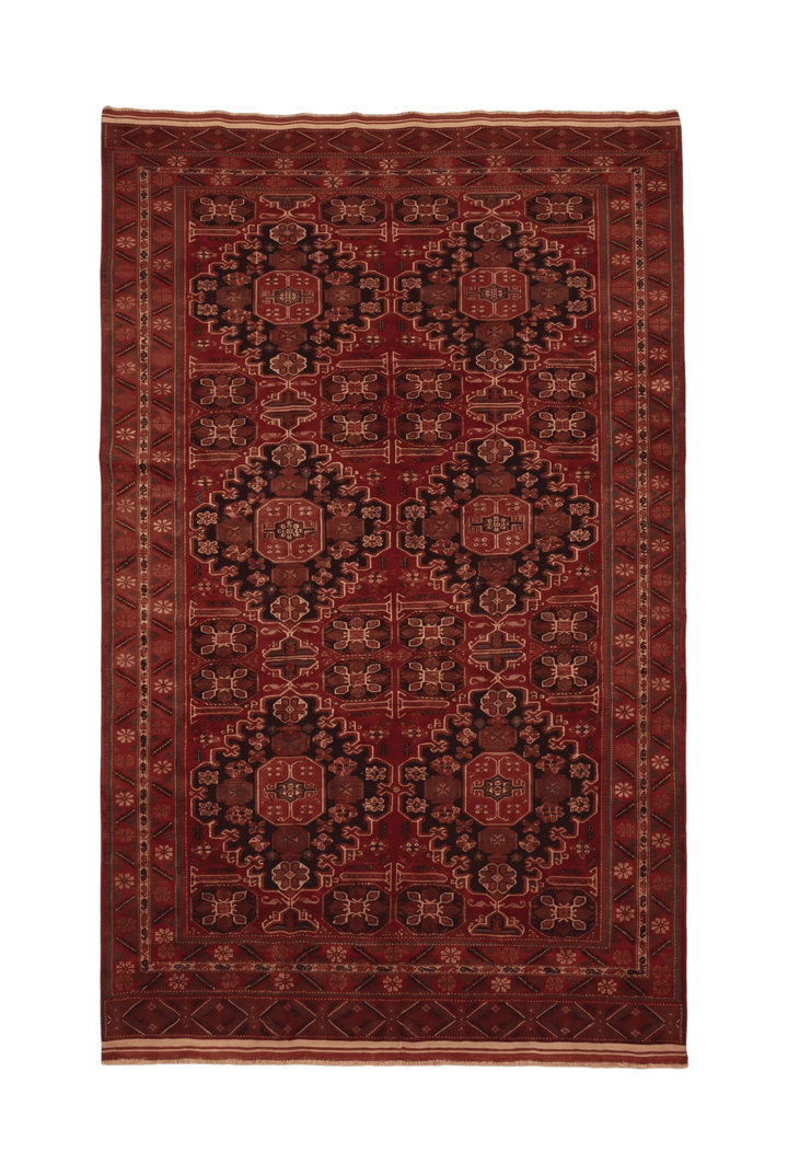 Red Ersari Turkmen gül Afghan Sherwan rug, hand-knotted wool