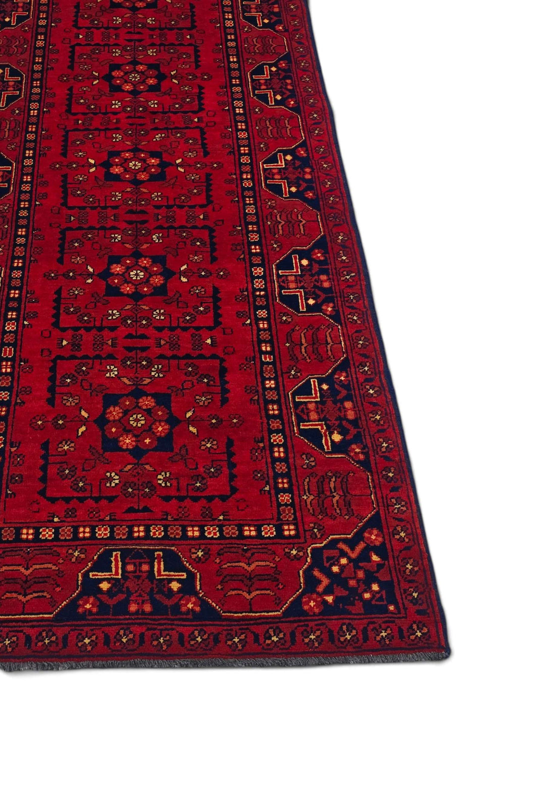 Hand-knotted Khal Mohammadi rug in deep madder red