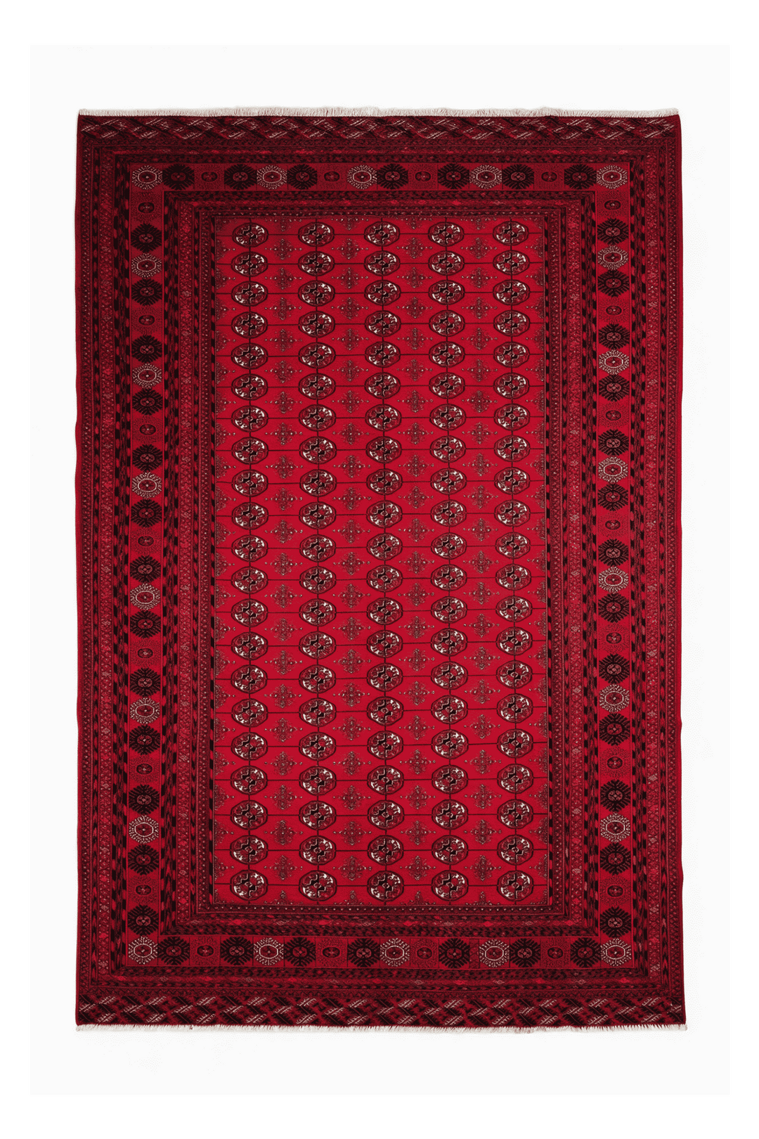 Ruby red Turkmen gül Khal Mohammadi rug, 231×307cm, 4.5 tatami