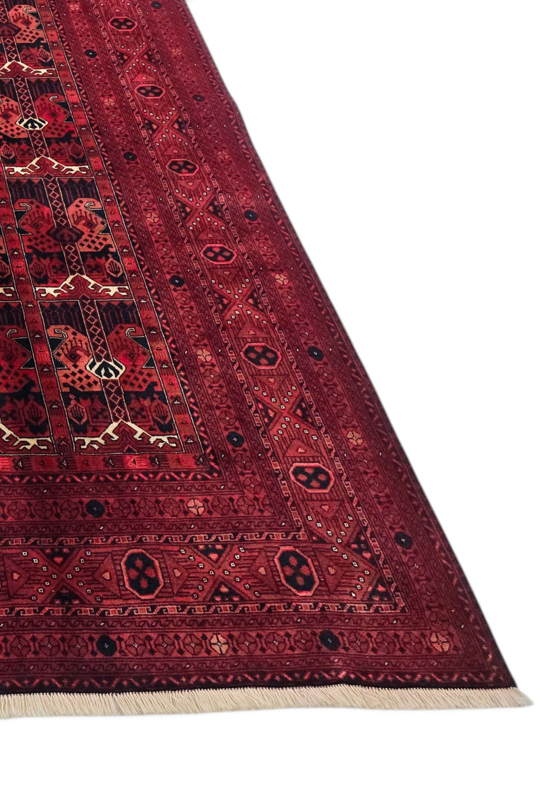 Corner of wine red panel Khal Mohammadi rug