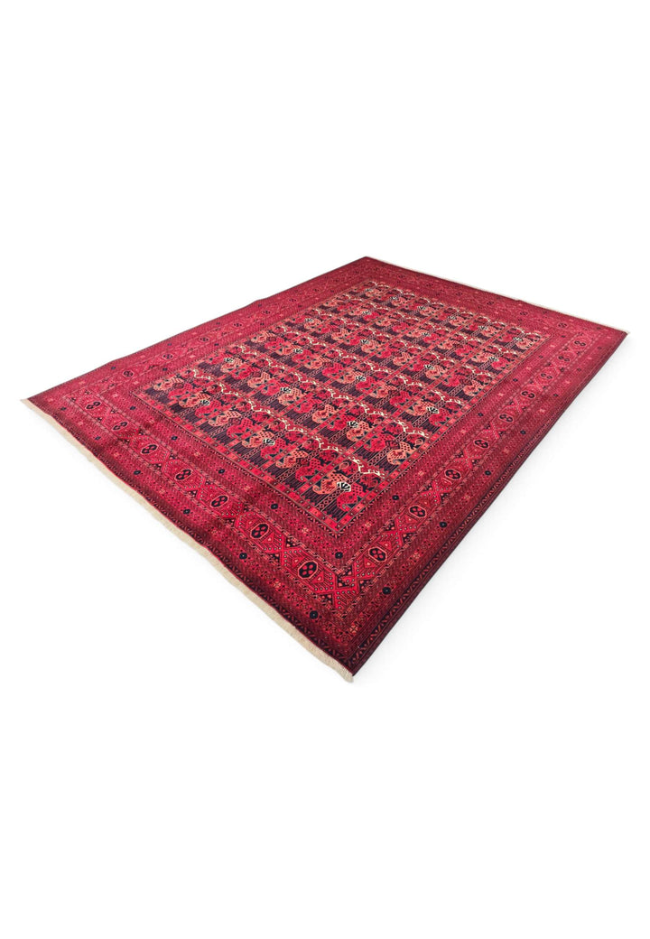 Wine red panel rug for a large living room, 4.5 tatami