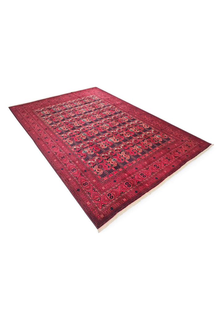 One-of-a-kind wine red panel Khal Mohammadi rug