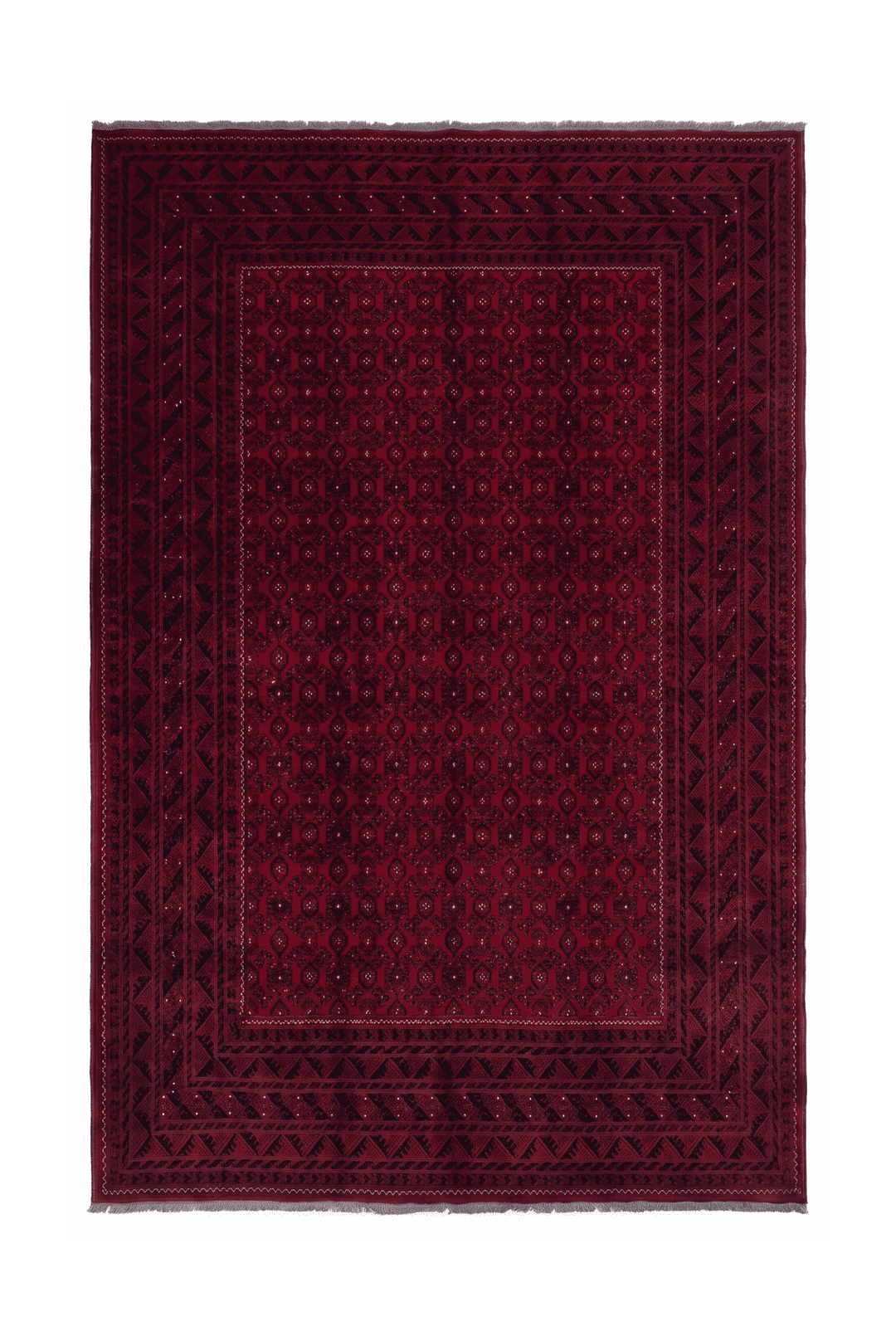 Wine red Mina Khani Ersari rug, 201×288cm, about 3 tatami, hand-knotted