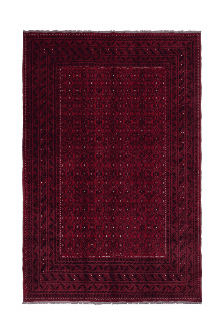 Wine red Mina Khani Ersari rug, 201×288cm, about 3 tatami, hand-knotted