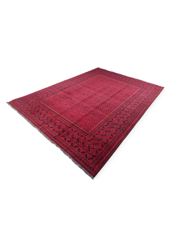 Wine red Mina Khani rug for a living room, about 3 tatami