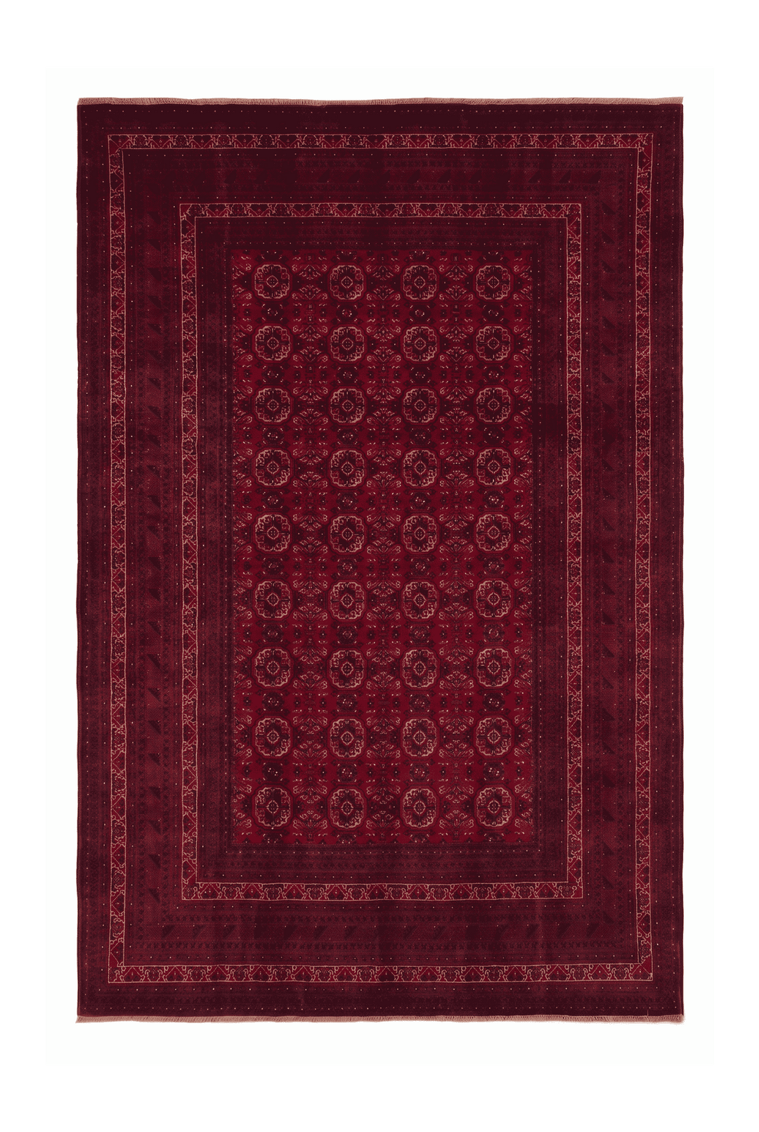 Wine red Turkmen gül Khal Mohammadi rug, 200×292cm, 4.5 tatami