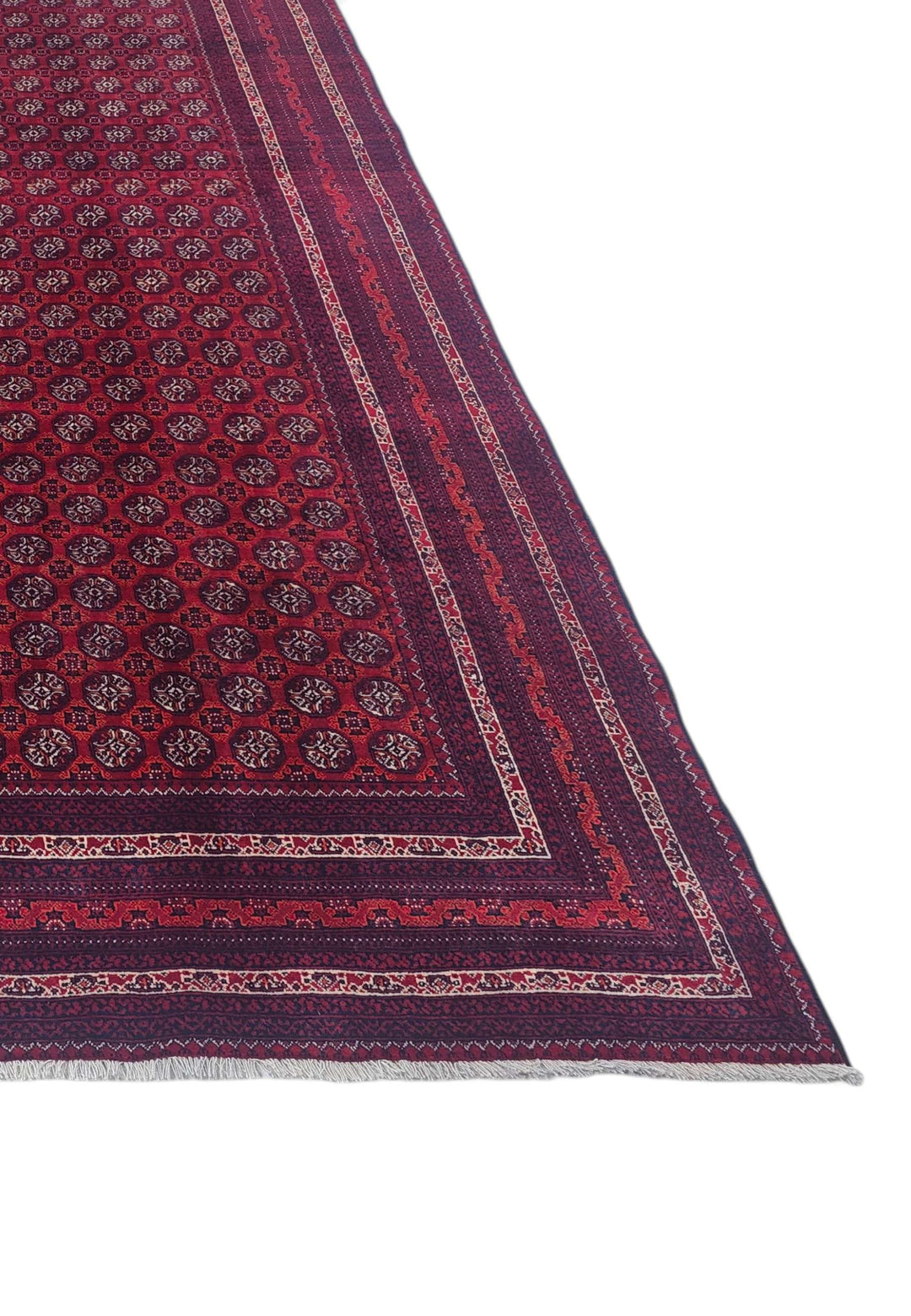 Corner of wine red Turkmen Khal Mohammadi rug