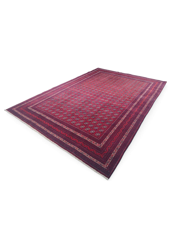 Wine red Turkmen rug for a large living room, 4.5 tatami