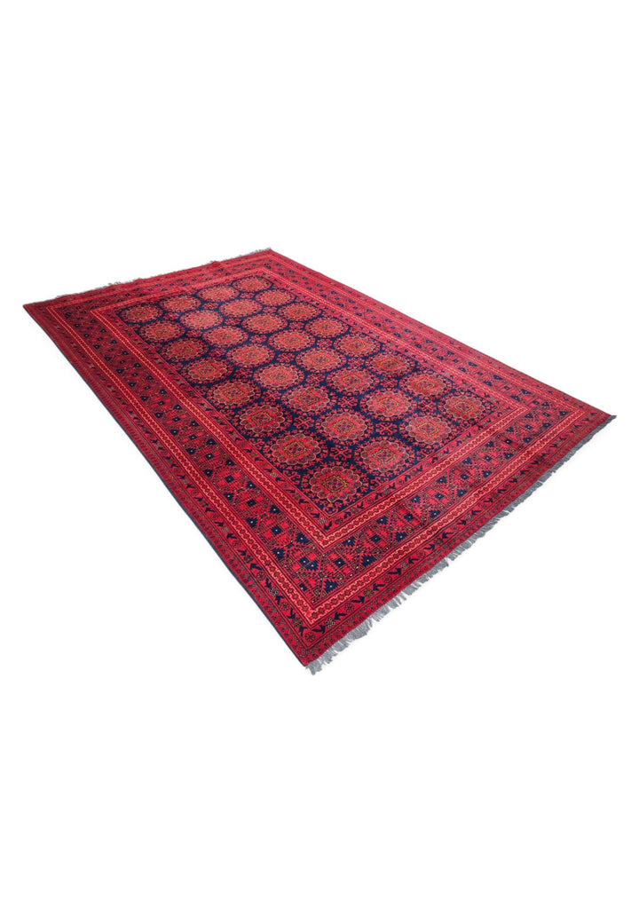 Wine red Bashiri wool rug 200×293cm, Afghanistan craftsmanship