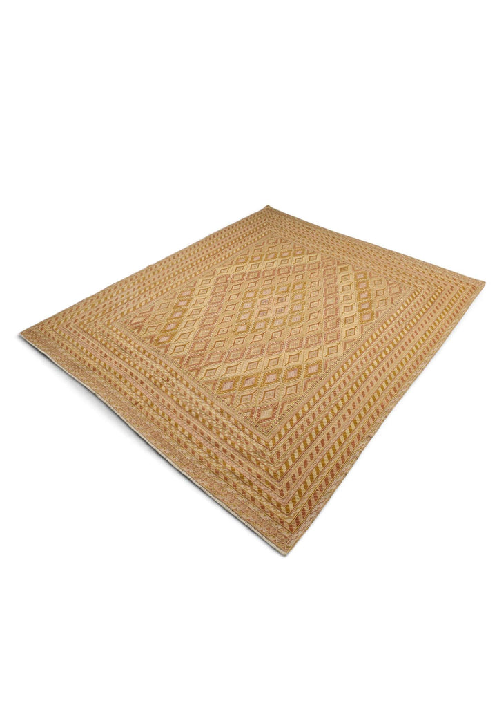 Gold cream kilim 202×231cm, Afghan craftsmanship