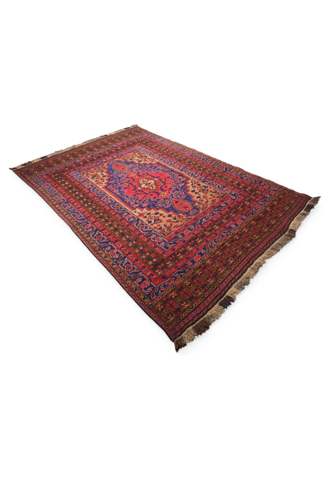 Scarlet and cobalt kilim for a living room, 4.5 tatami