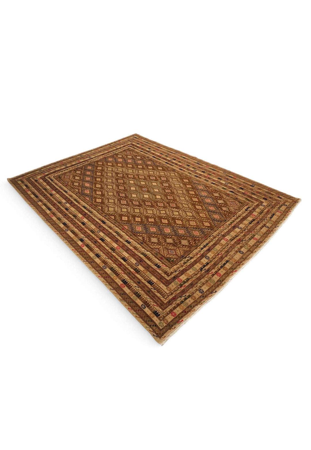 Camel brown kilim 182×229cm, Afghan craftsmanship