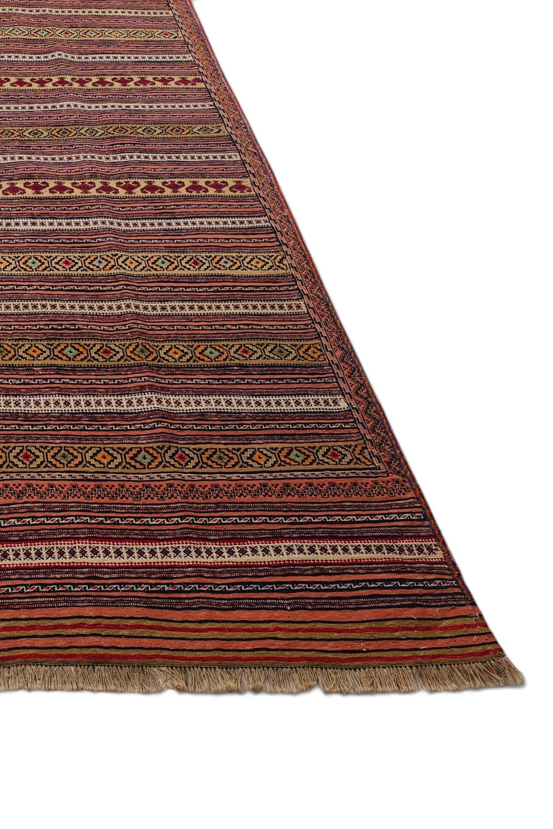 Rust and cream Maliki kilim for a living room, 3 tatami