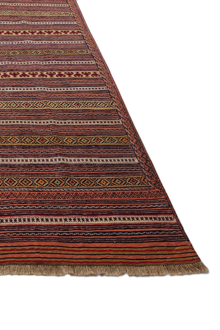 Rust and cream Maliki kilim for a living room, 3 tatami