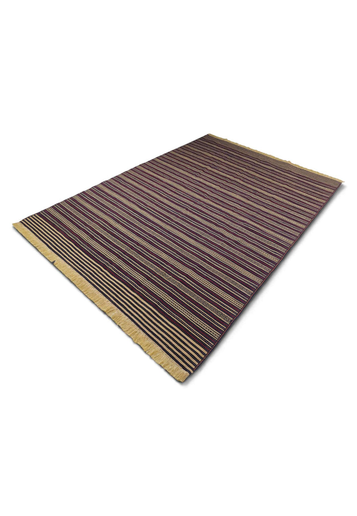 Aubergine and wheat kilim for a living room, 4.5 tatami