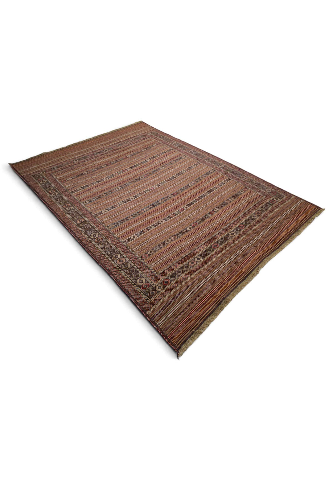Taupe cream kilim 195×265cm, Afghan craftsmanship