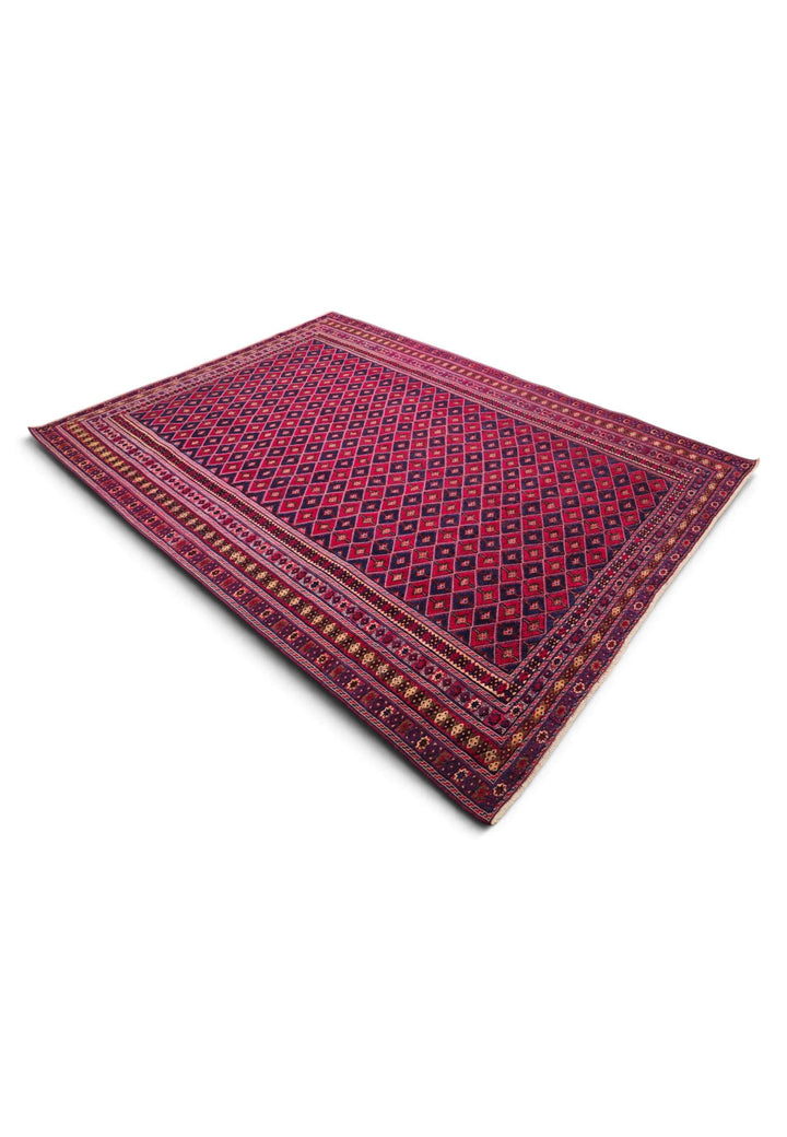 Flat weave texture of crimson diamond kilim, 200×260cm