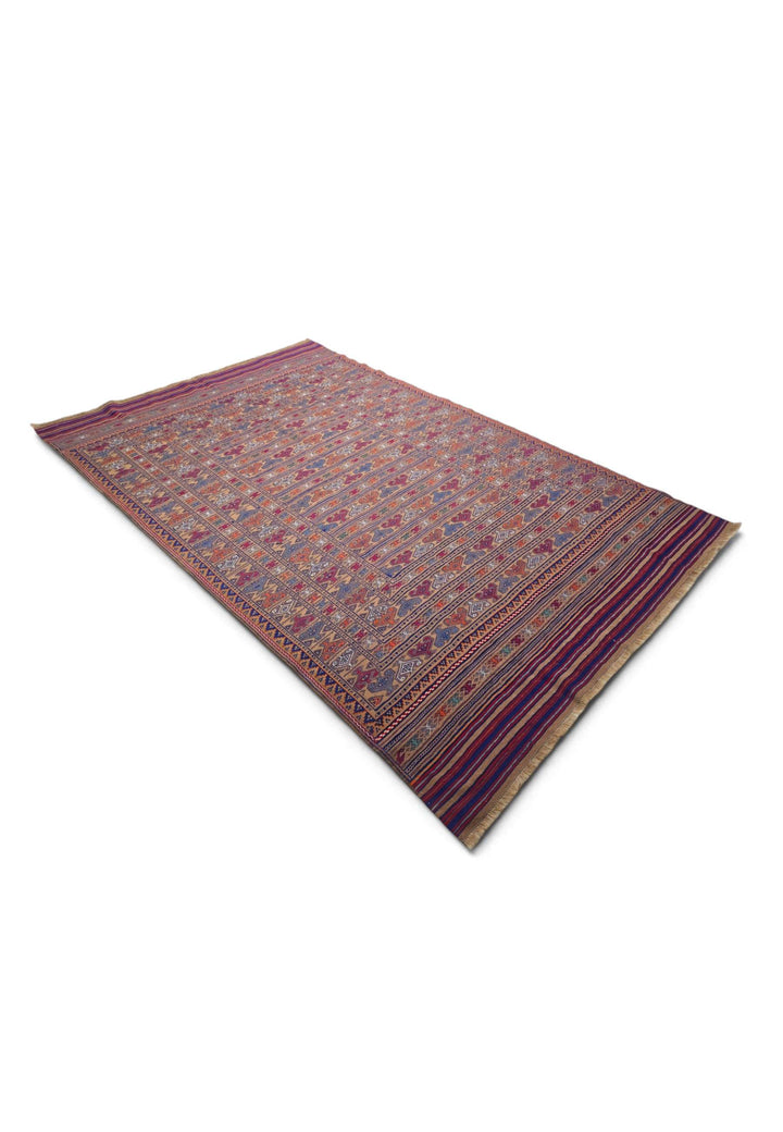 Camel burgundy kilim 192×301cm, Afghan craftsmanship