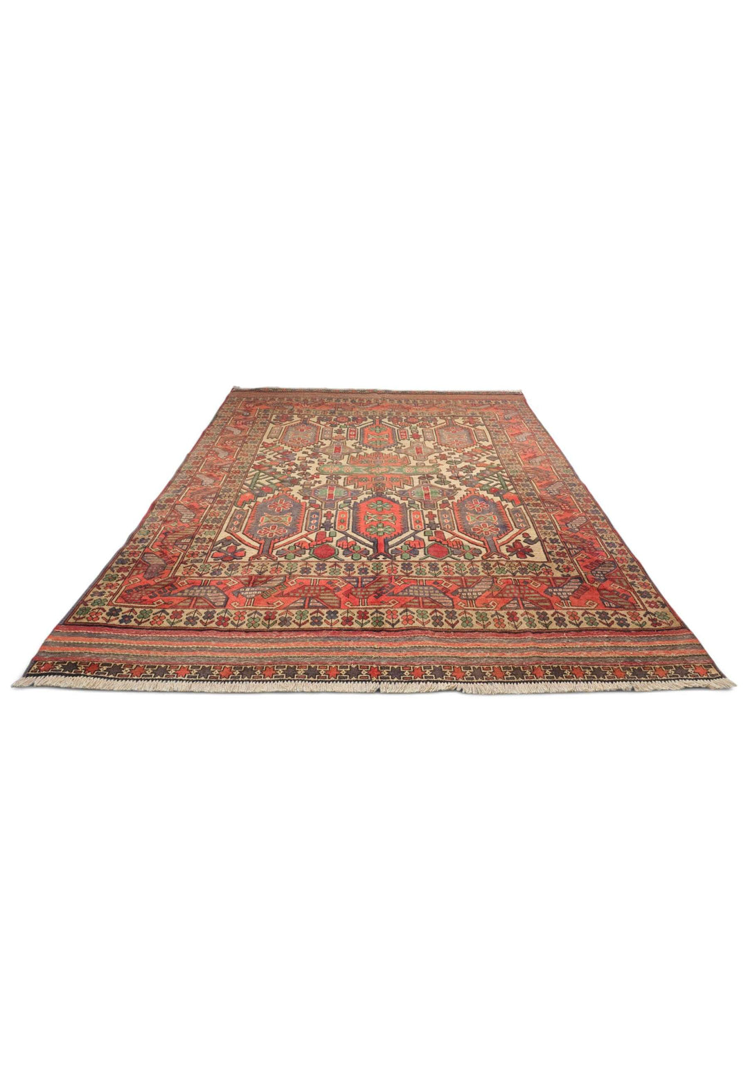 Flat weave texture of cream Laspanji kilim, 188×245cm