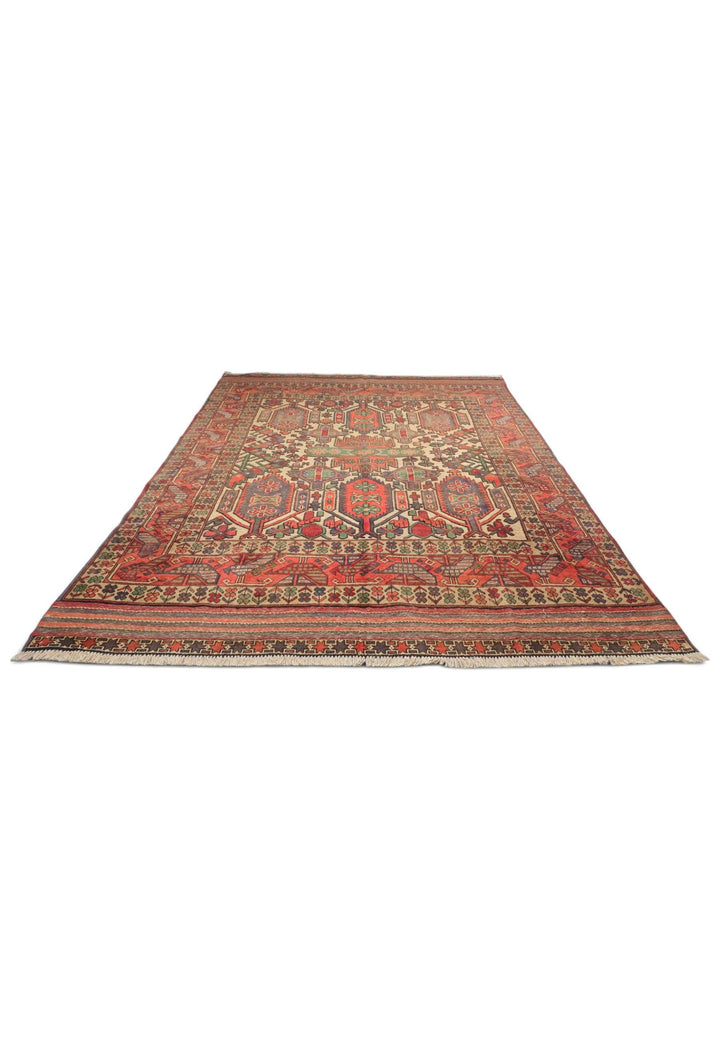 Flat weave texture of cream Laspanji kilim, 188×245cm