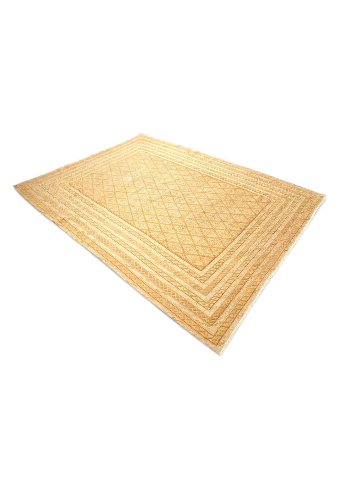 Pale gold cream kilim 206×269cm, Afghan craftsmanship